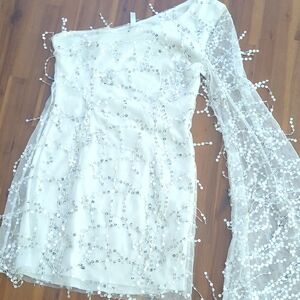 Lucy in the Sky White Sequin Mini Dress